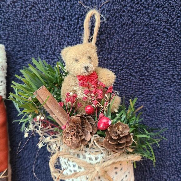 True Rustic Christmas Charm - Two Vintage Christmas Stockings From Quilt Pieces - Picture 6 of 16